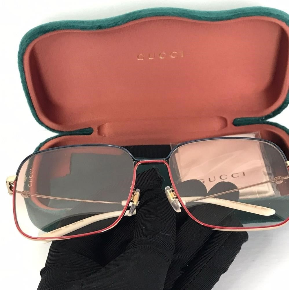 NEW - 💯 Original Gucci Orange Gradient Square Ladies Sunglasses GG0443S 005 60