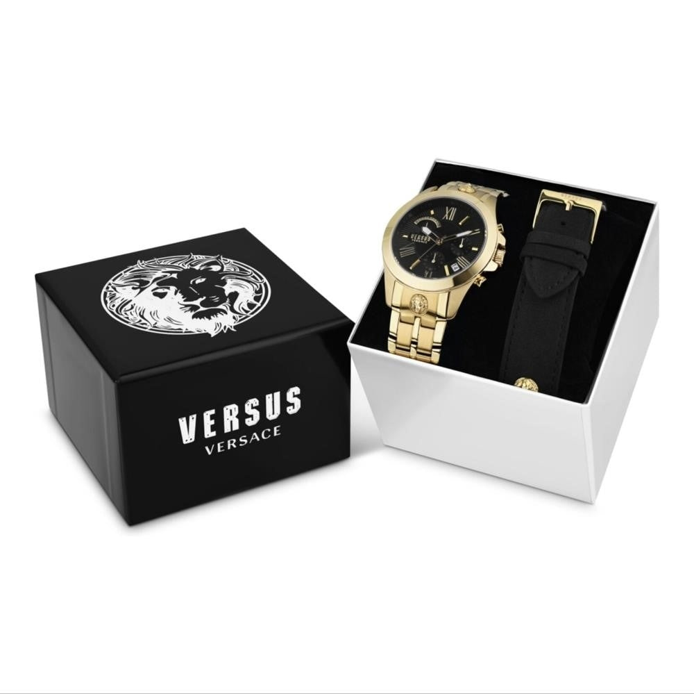 VERSUS Versace ChronographBracelet & Leather Strap Watch,