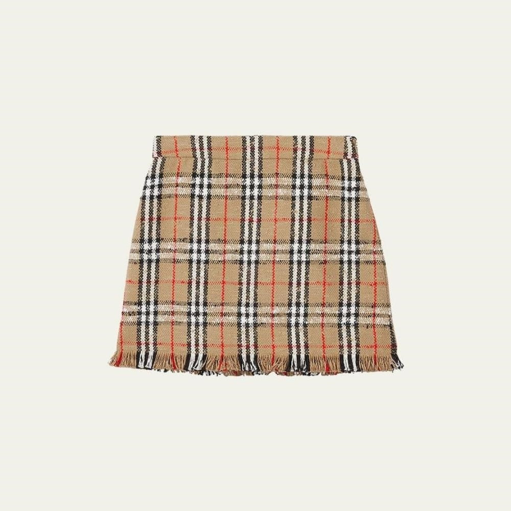 New 💯 Original BURBERRY Catia Skirt VINTAGE CHECK BOUCLÉ MINISKIRT