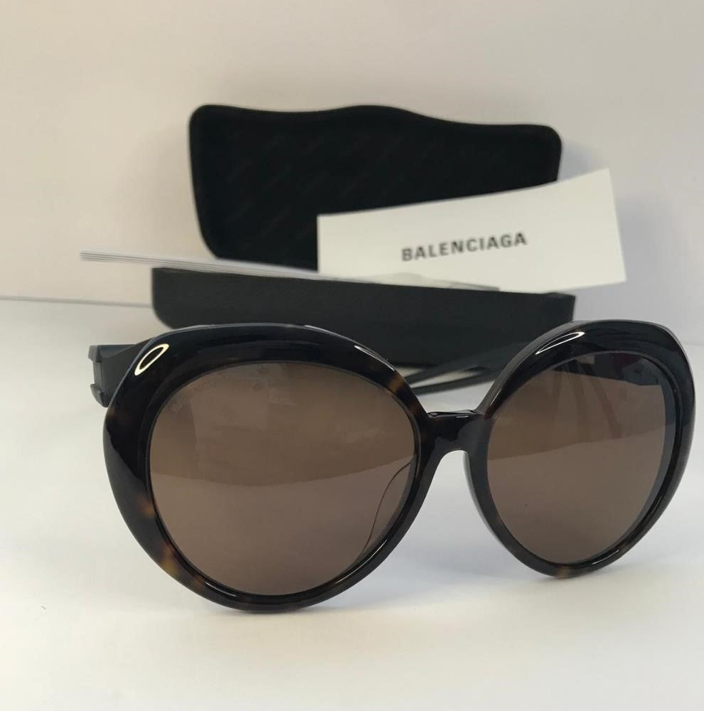 Balenciaga Women's BB0024SA BB/0024/SA 001 Havana Fashion Round Sunglasses 56mm