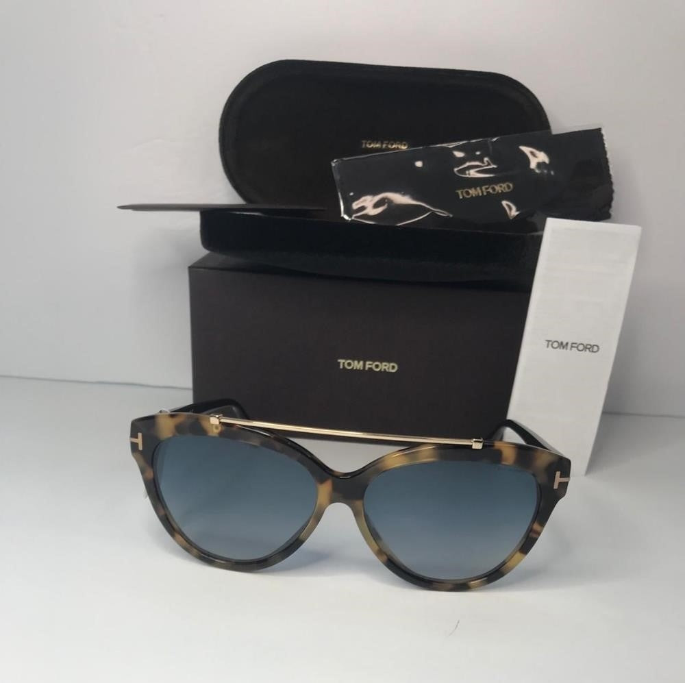 💯 Auth Tom Ford Butterfly Sunglasses TF518 Livia 56W Tortoise/Black 58mm FT0518