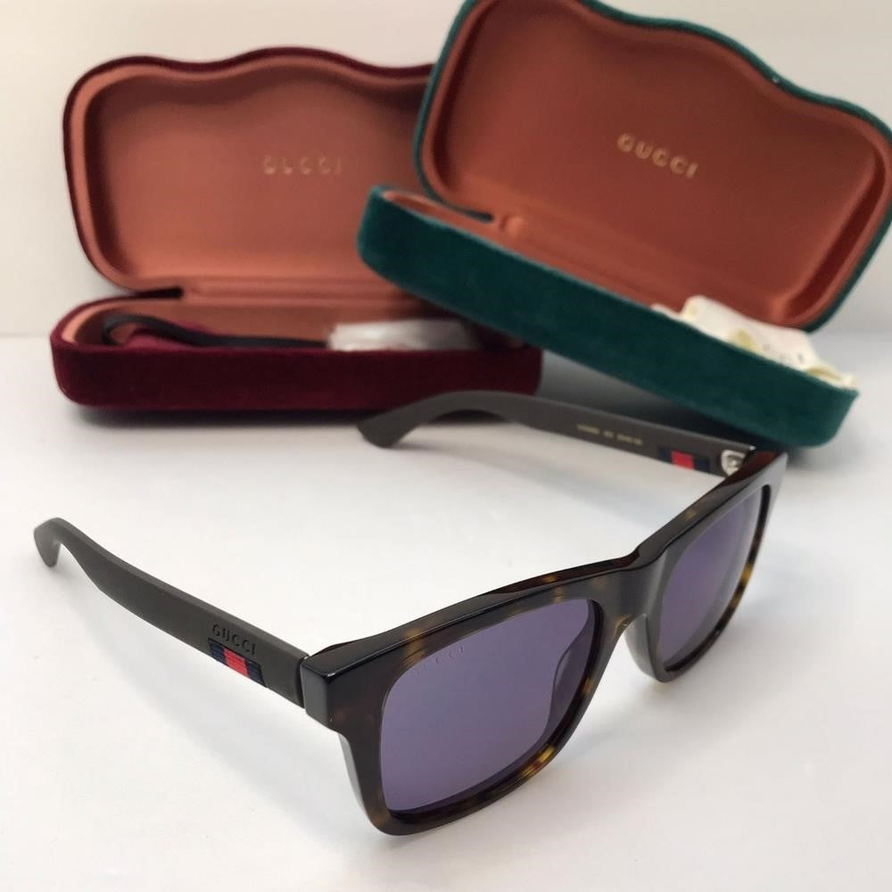 - New- 💯 original  Gucci Grey/Brown Havana GG0008S Square Sunglasses