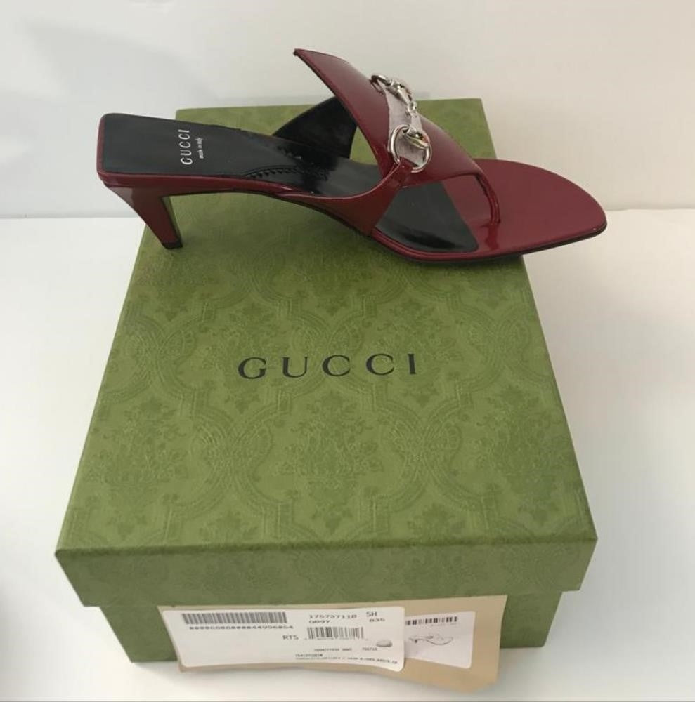 New 💯 Original  Runway Gucci65mm Horsebit leather mules Shoes