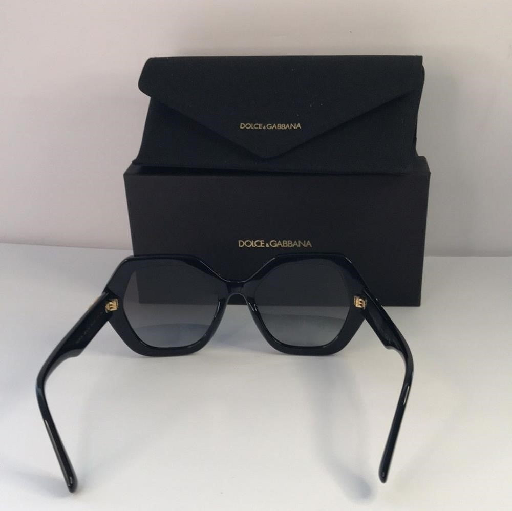 New Authentic Dolce and Gabbana Gradient Black Irregular Ladies Sunglasses DG440