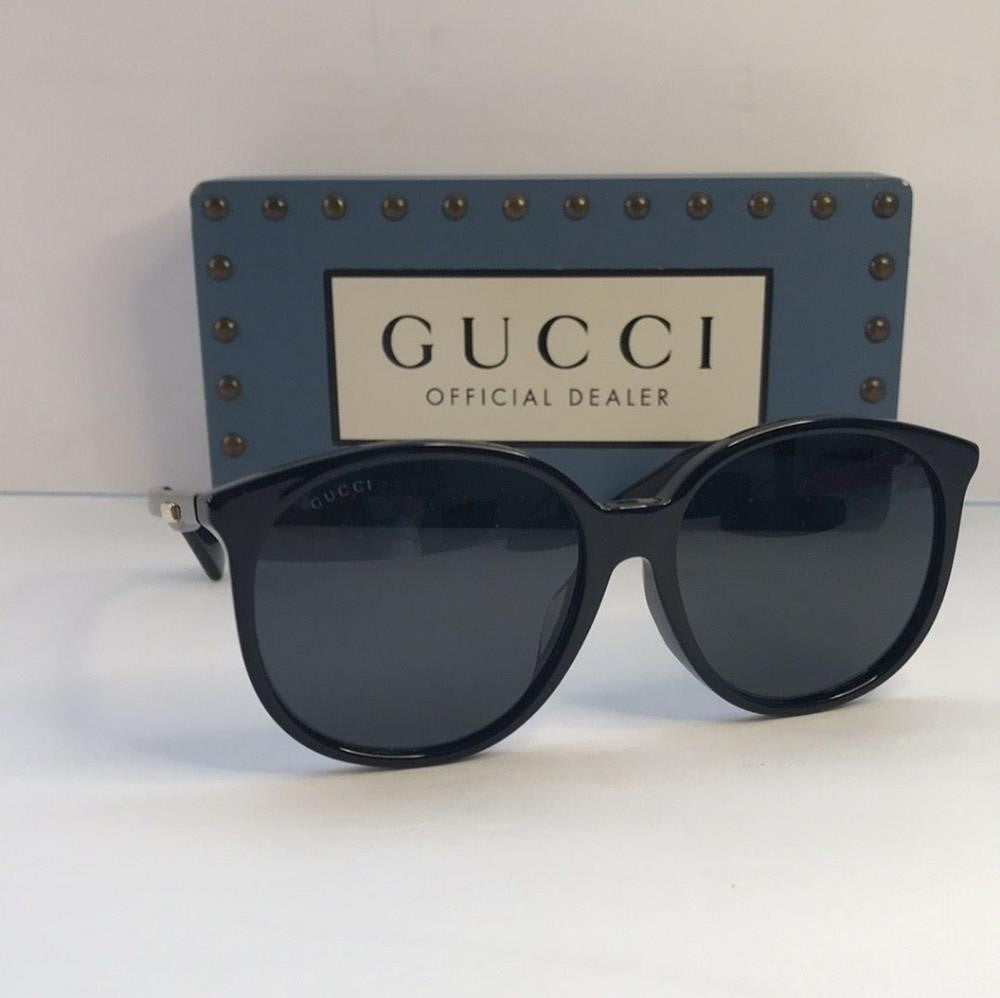 💯 - New trendy Original Gucci GG0261SA 001 Black Round Sunglasses