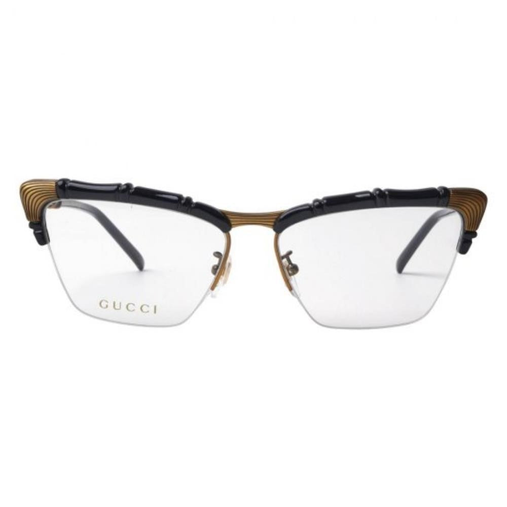 💯 Original Gucci GG0660O 001 58mm Black/Black Semi-Rimless Eyeglasses Frames.