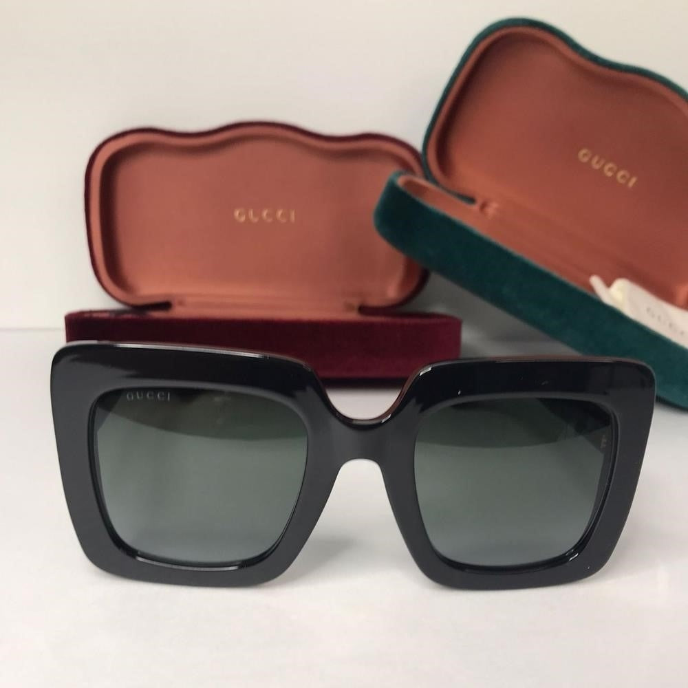 💯 Original GG0328S 001 53Gucci 53 mm Black Sunglasses