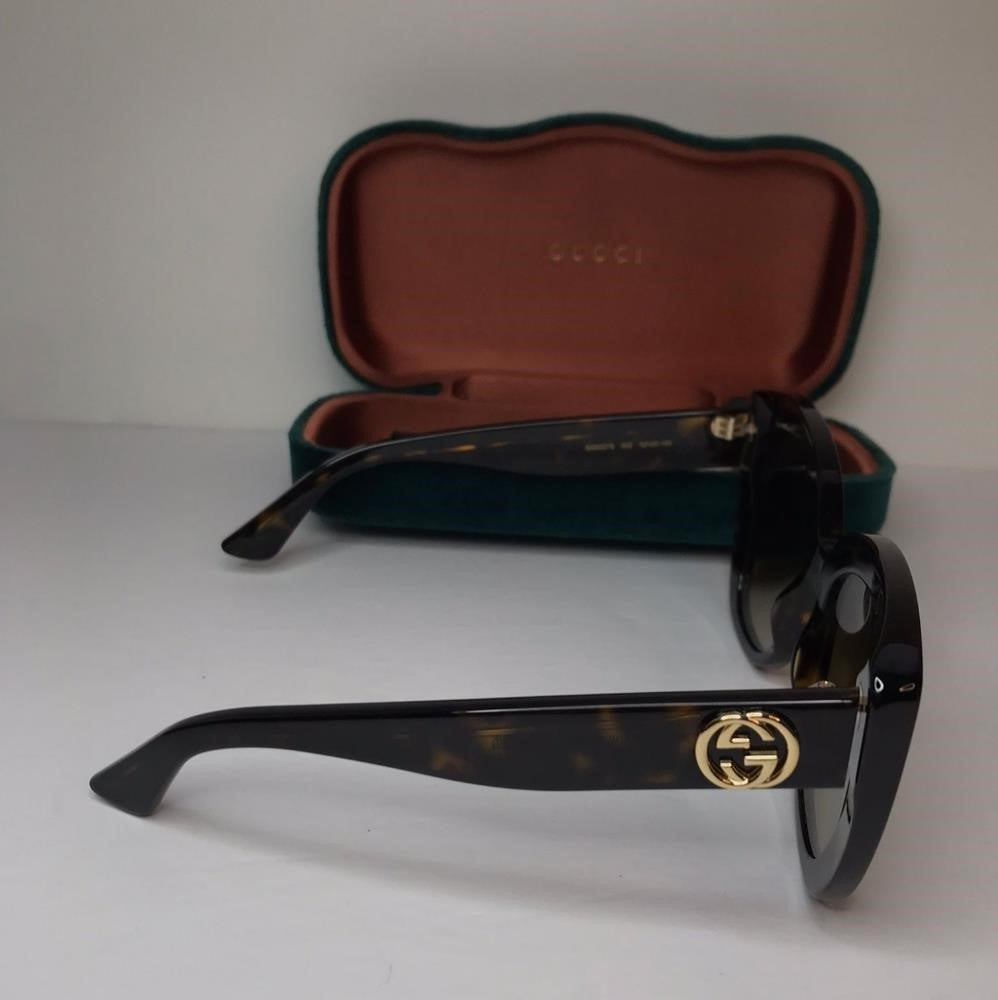 💯 Original Gucci Light Brown Butterfly Ladies Sunglasses GG0327S 002