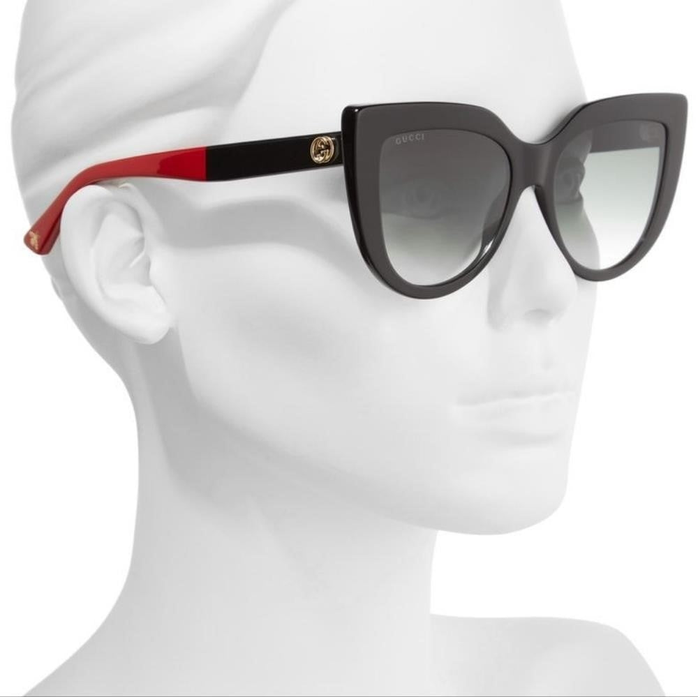 Gucci Sunglasses GG0164SN 003 Black with Red and Green Green Gradient