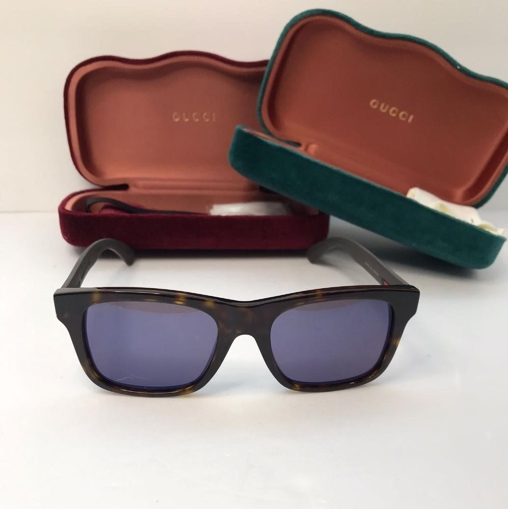 - New- 💯 original  Gucci Grey/Brown Havana GG0008S Square Sunglasses