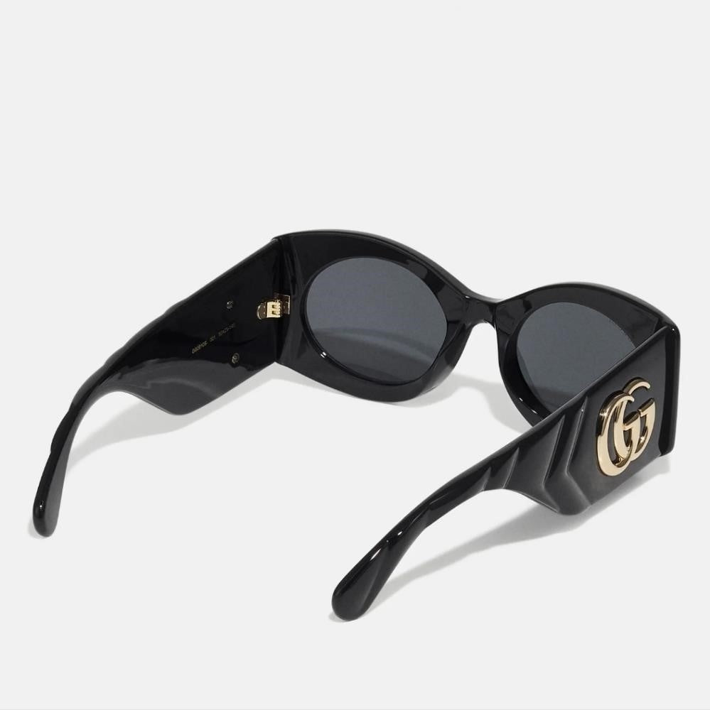 New- 💯 Original  Gucci GG0810S 001 Oval Quilted Thick Rim sunglasse