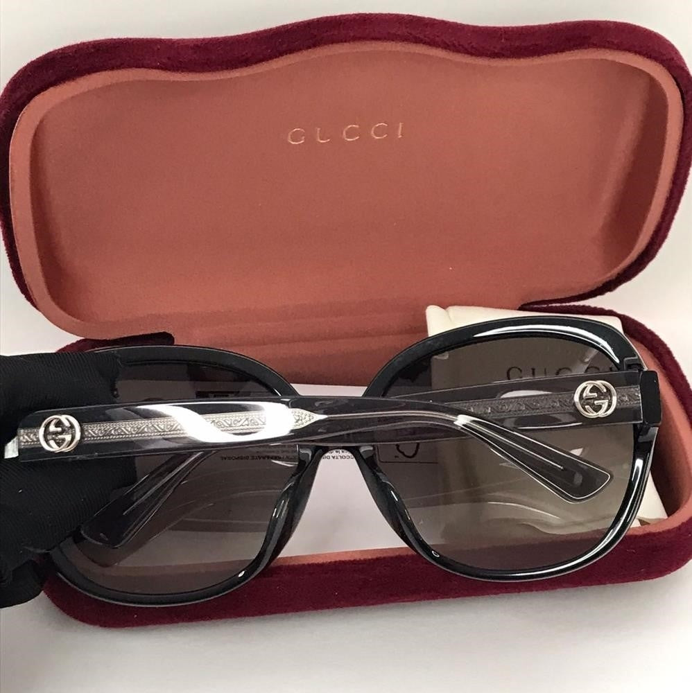 💯 original  Gucci GG0080SK 002 Grey Gradient Round Sunglasses.