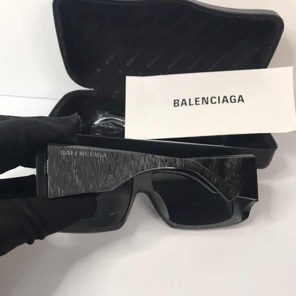 💯 Original Balenciaga Black BB0002S Shield Sunglasses