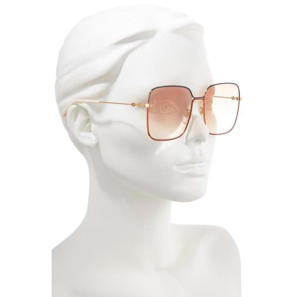 NEW - 💯 Original Gucci Orange Gradient Square Ladies Sunglasses GG0443S 005 60