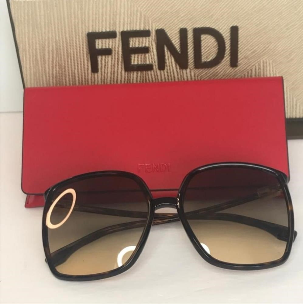 Original New FENDI FF0431 GS BROWN GLASS SUNGLASSES