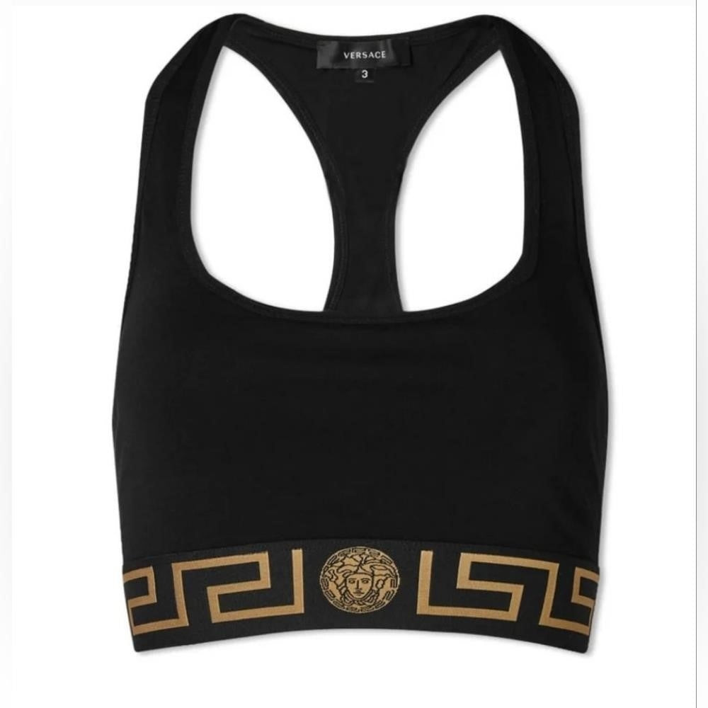 New Authentic VERSACE GRECA LOGO SPORTS BRA Size 2