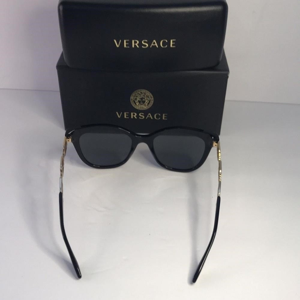 💯 - New Original Versace Dark Grey Cat Eye Ladies Sunglasses VE4394 GB1/87 5…