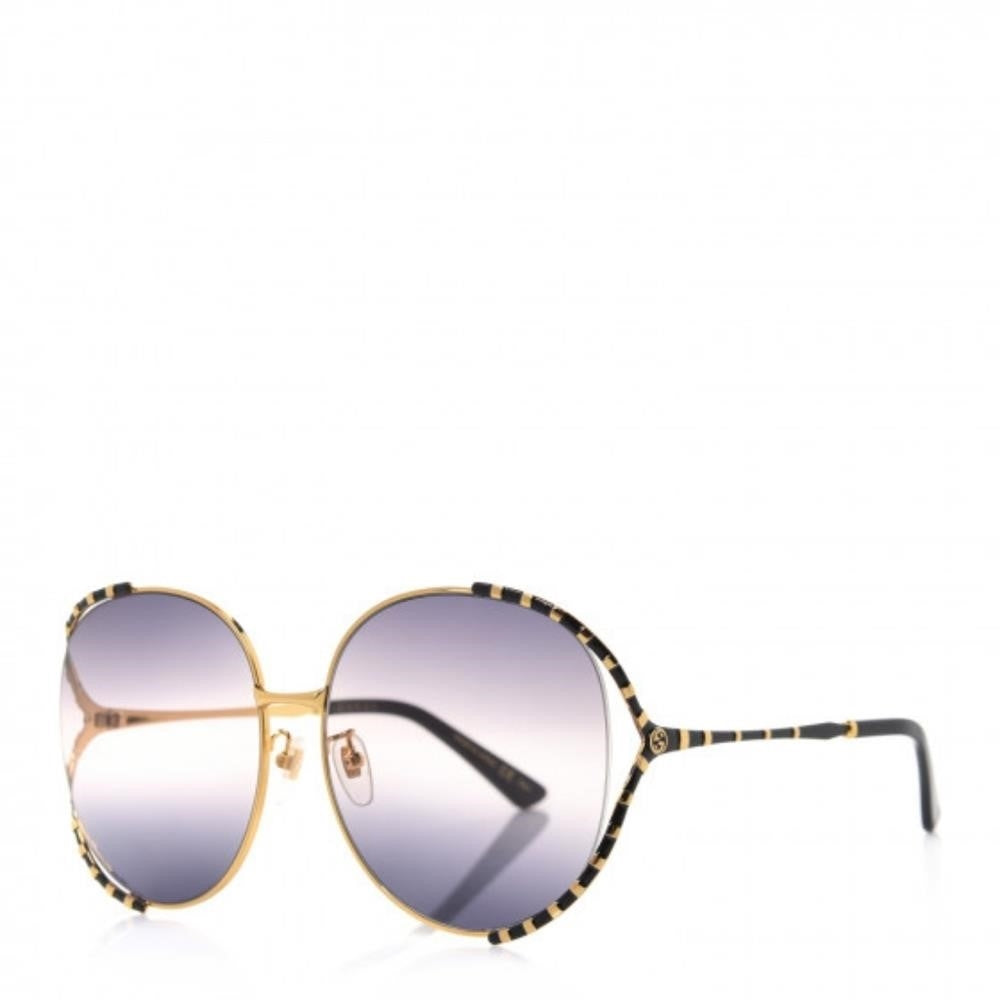 New - 💯 Original  GUCCIMetal Round Frame GG0595S Sunglasses Gold Black