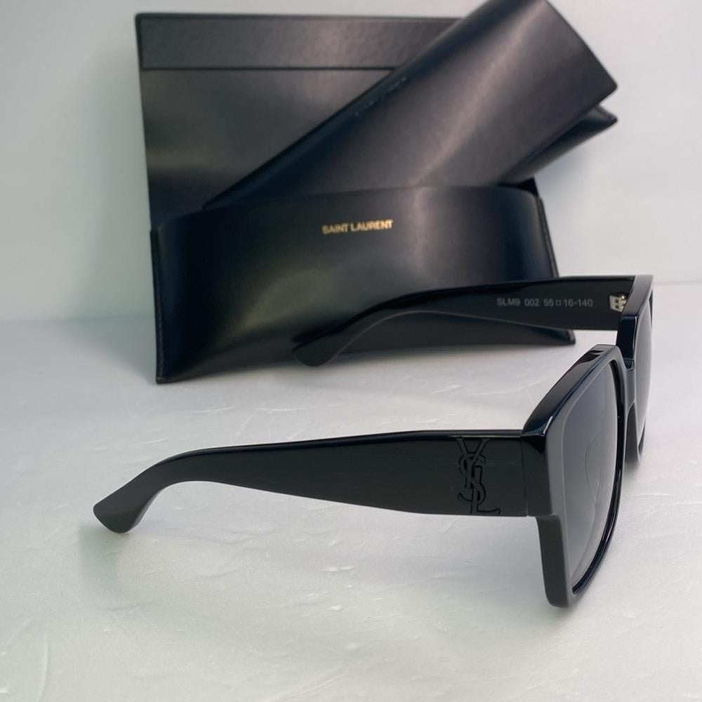 New Authentic SAINT LAURENT  Square SL M9 Black Sunglasses