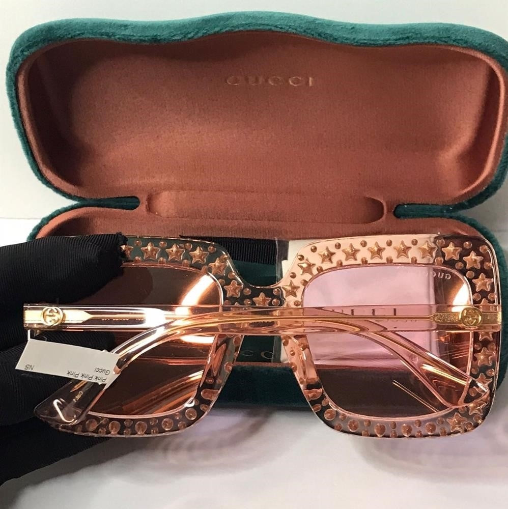 💯 Original GUCCI GG0148S 007 53  GG0148 53 mm Pink Sunglasses