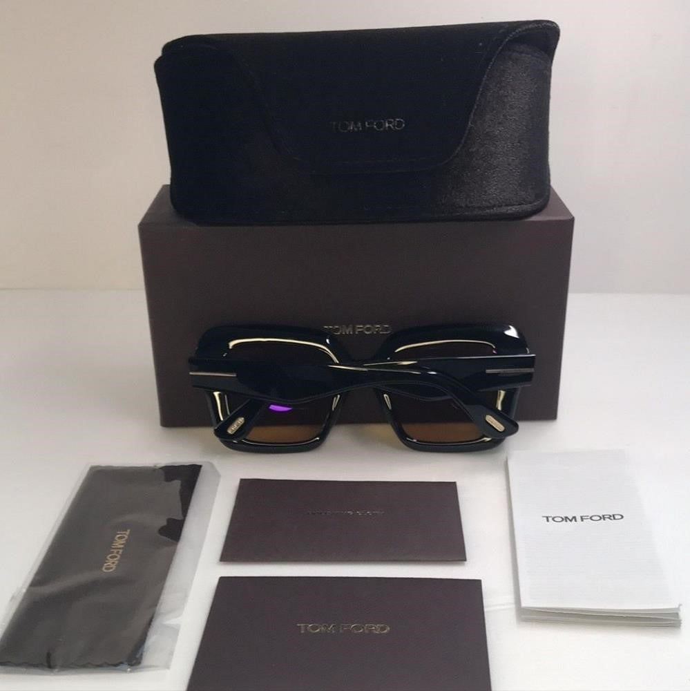 Tom Ford Esme Brown Square Ladies Sunglasses FT1157 01E 50.