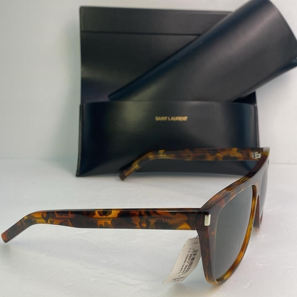 New Authentic SAINT LAURENT  Acetate Flat Top SL1 015 Sunglasses Tortoise