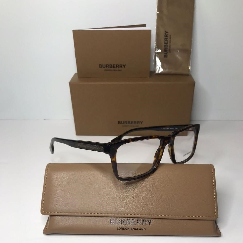 Authentic New BURBERRYMen's Tortoise Square Eyeglass Frames BE2320F386455