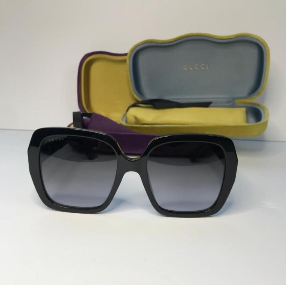 💯 Original  Gucci GG0096S 001 54 Black Square Sunglasses