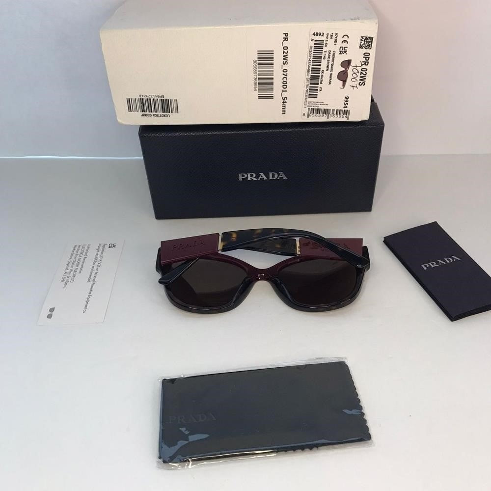 💯 Original Prada PR02WS Cherry/Dark Havana / Dark Brown