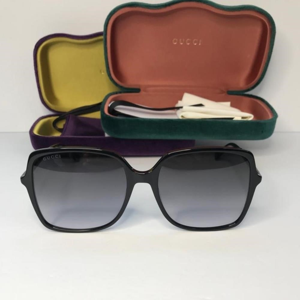 💯 Original Gucci Grey Gradient Square Ladies Sunglasses GG0544S 001 57.