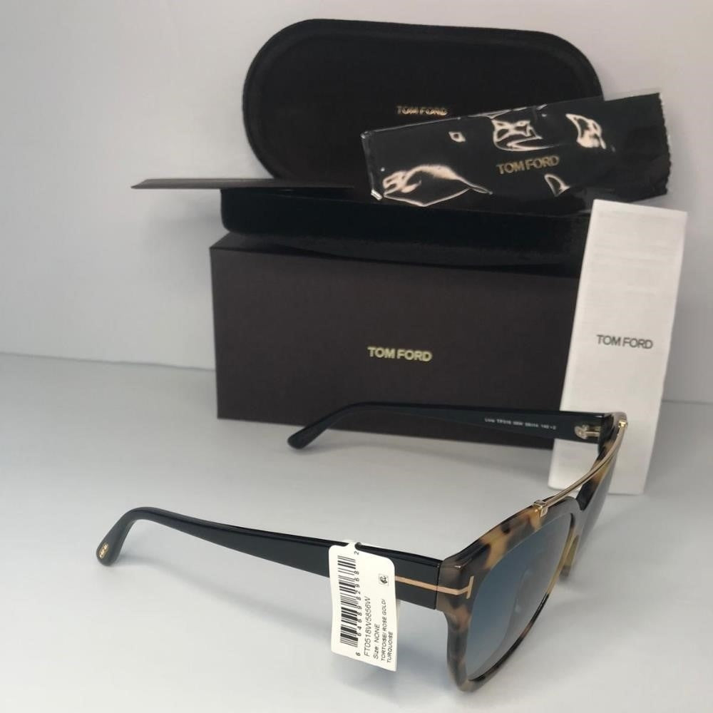 💯 Auth Tom Ford Butterfly Sunglasses TF518 Livia 56W Tortoise/Black 58mm FT0518