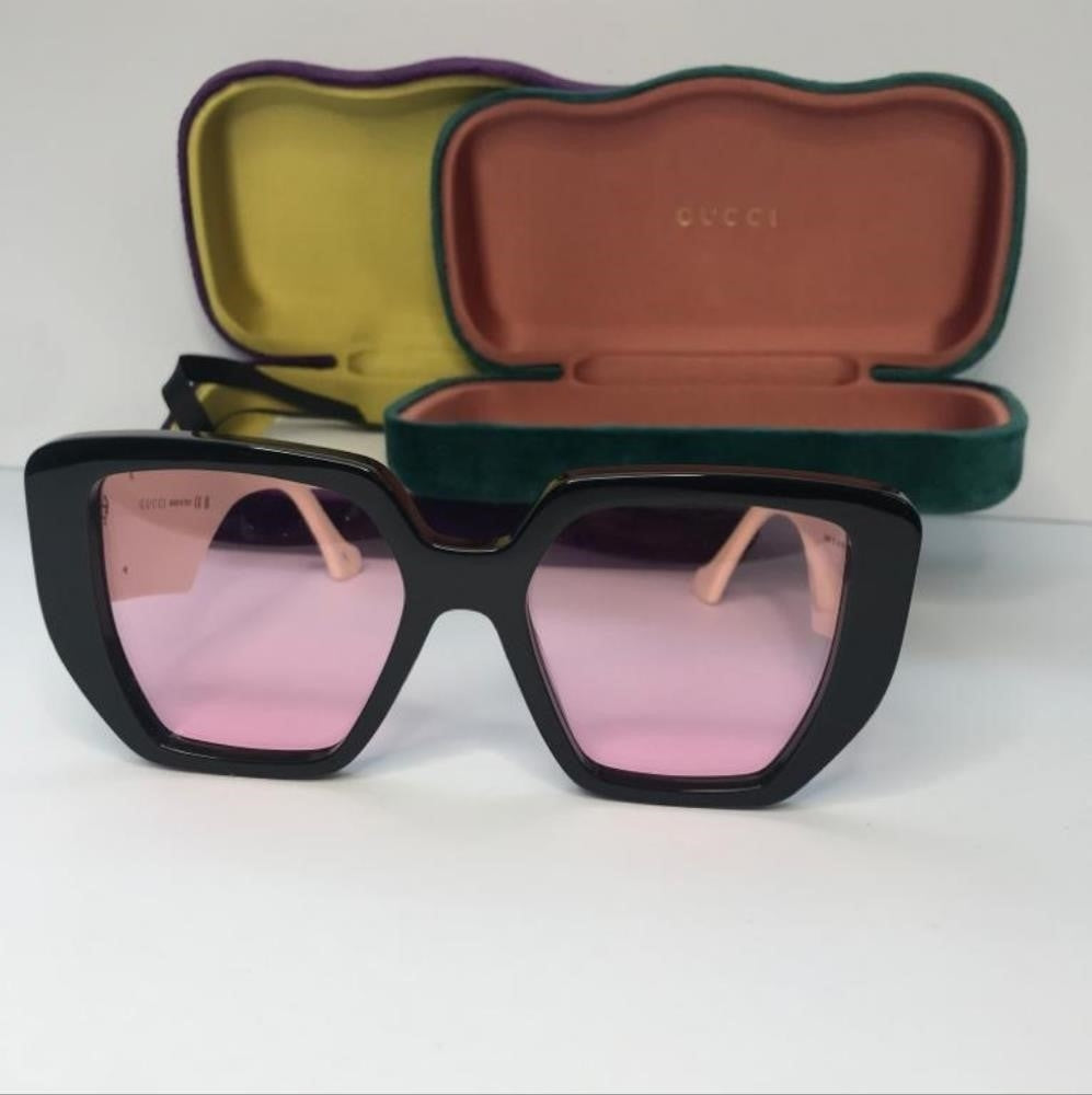 💯 New Gucci Pink Geometric Ladies Sunglasses GG0956S 002 54.