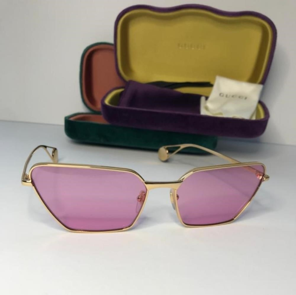 💯 Original Gucci Pink Geometric Ladies Sunglasses GG0538S 005