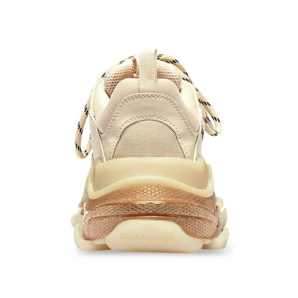 Authentic 💯 Balenciaga WOMEN'S TRIPLE S CLEAR SOLE SNEAKER IN BEIGE Leather SIZE US 11