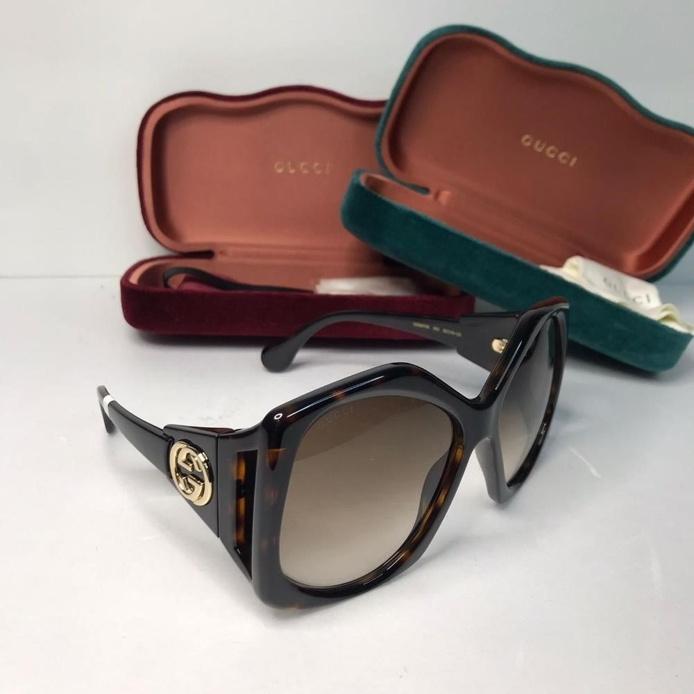 💯 original  New Gucci OVERSIZED   HAVANA BROWN Sunglasses, GG0875S-002-6