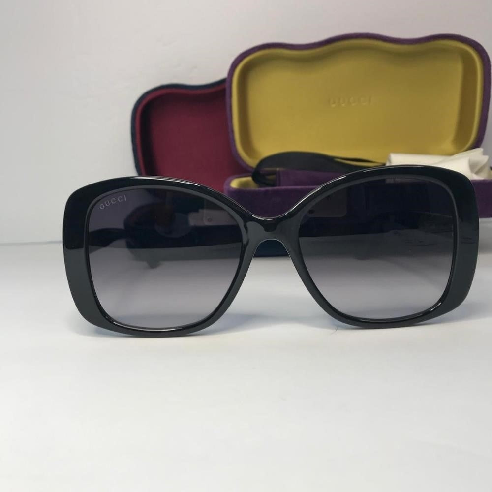 💯 Original Gucci Grey Gradient Square Ladies Sunglasses GG0762S 001 56.