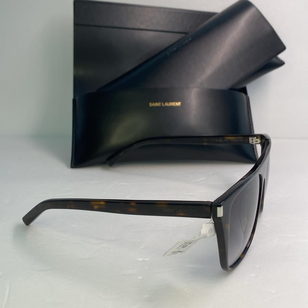 New 💯 Original SAINT LAURENT  Acetate Flat Top SL1 Sunglasses Tortoise