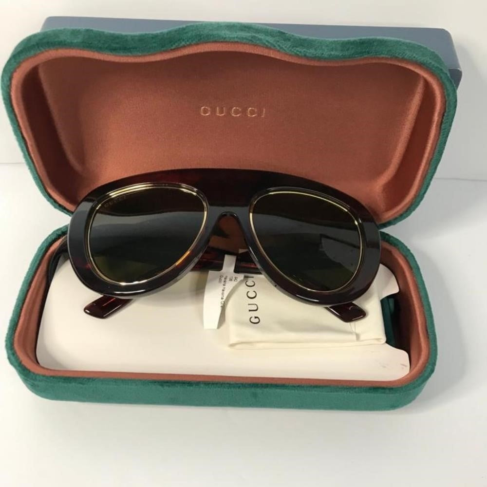 💯 New Original GUCCIAcetate Oversize Sunglasses GG1152S Tortoise