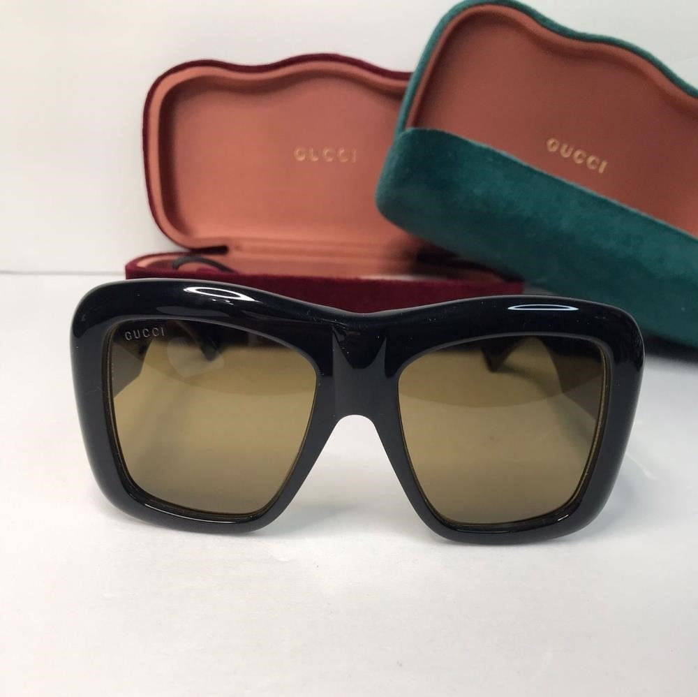 💯 Original  GUCCIAcetate Square Frame Sunglasses GG0498S Black