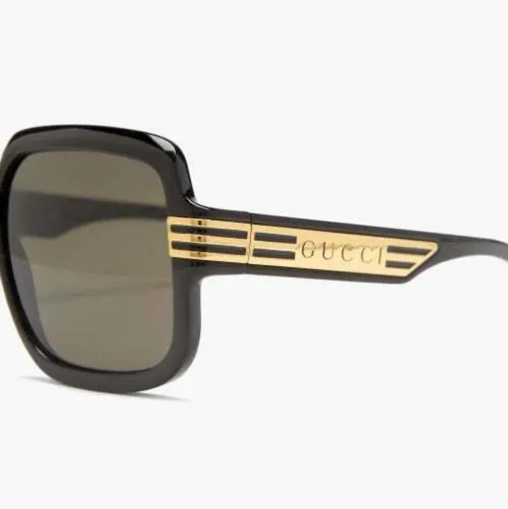 💯 Original  GUCCI GG0979S 001 Oversized Square Acetate Sunglasses - Black