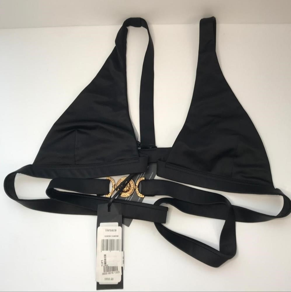 New💯🩱 Authentic  VERSACE Black Belize Bikini Top - Black