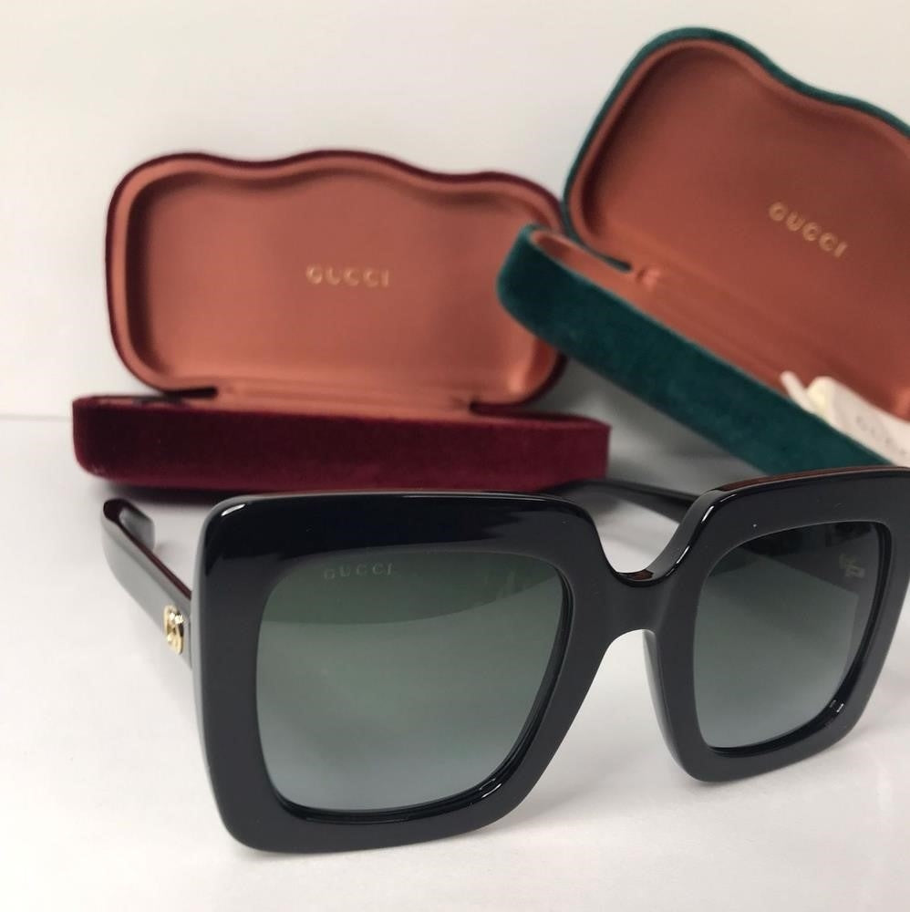 💯 Original GG0328S 001 53Gucci 53 mm Black Sunglasses