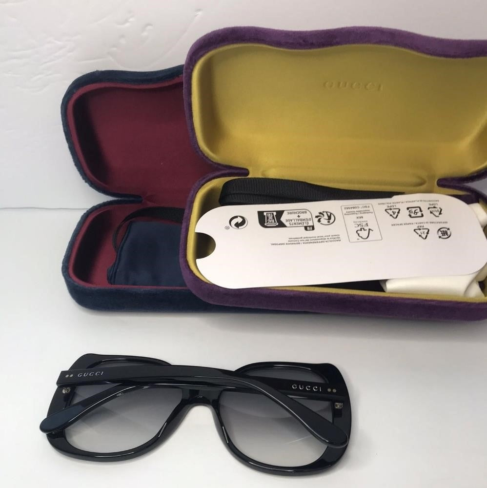 💯 Authentic Gucci Sunglasses GG0472S 001 Black Light Gray Gradient