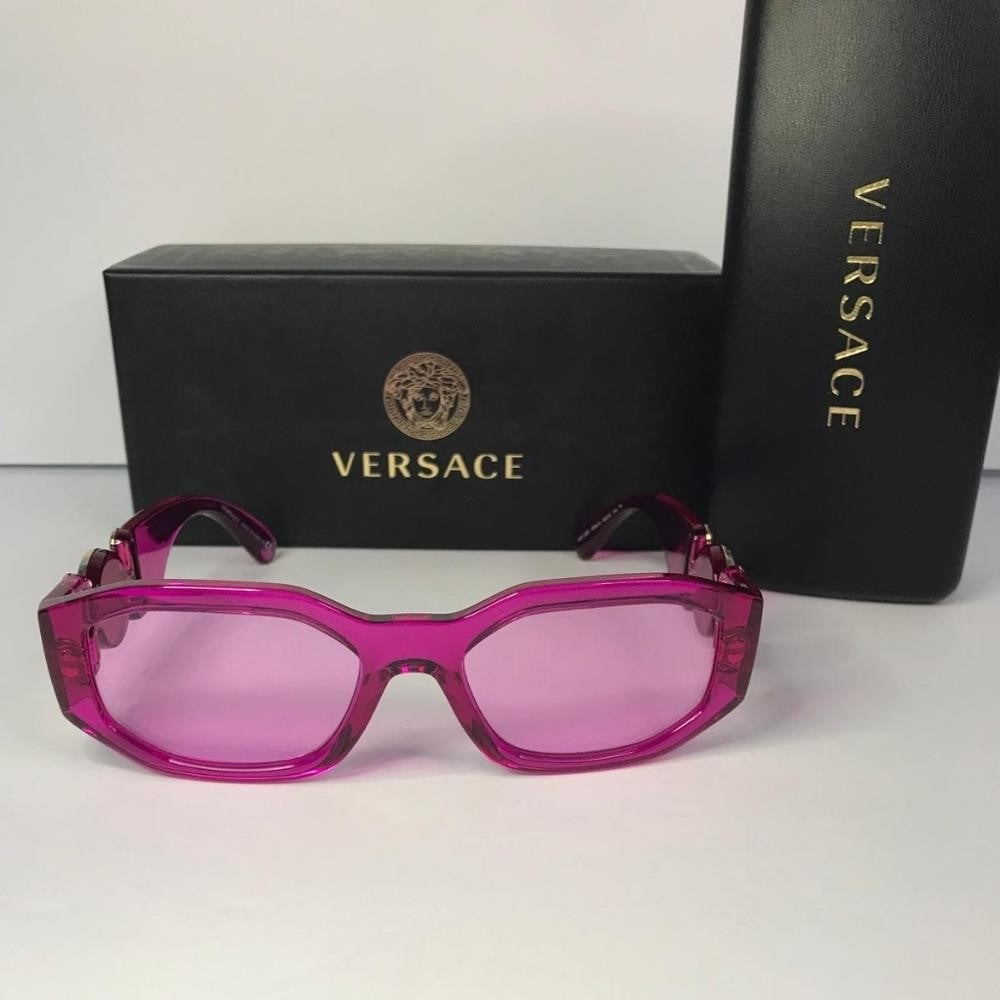 New Authentic Versace Pink Geometric Unisex Sunglasses VE4361 5334/5 53.