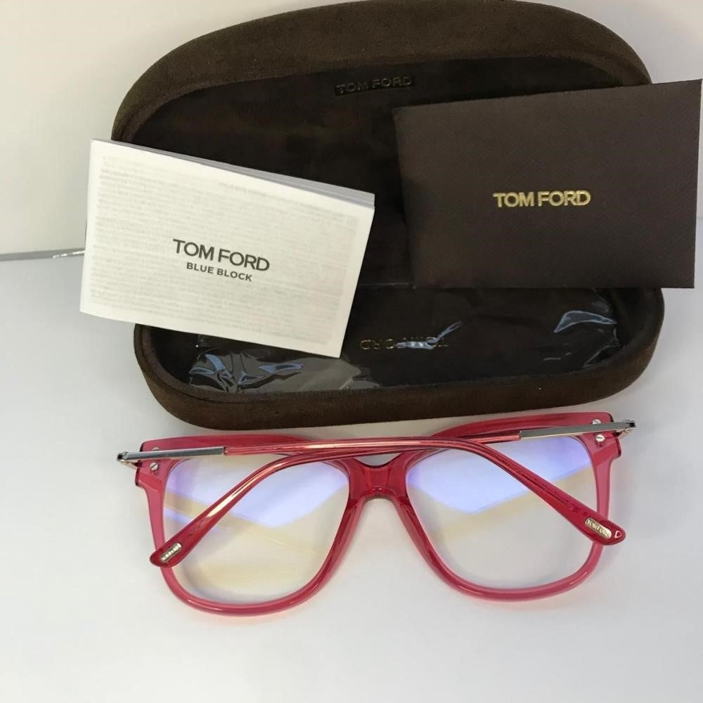 💯- New Original Ford 5704 066 Transparent Red / Blue Block Eyeglasses TF570…