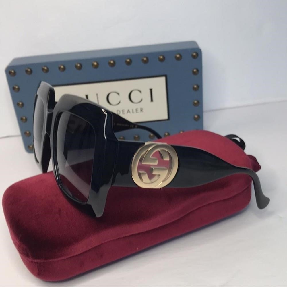 💯- Authentic New GUCCIGG1022S 001 Black /Gold Sunglasses