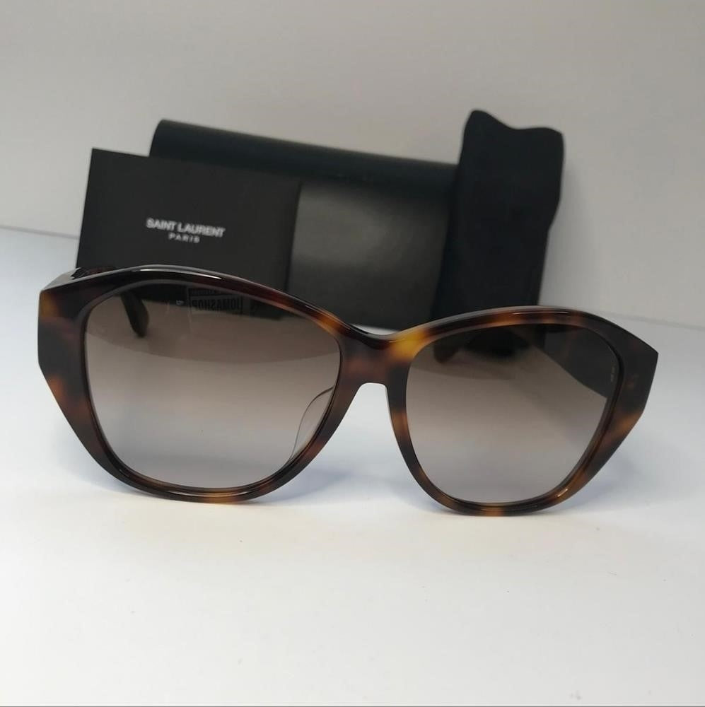 💯 Original SAINT LAURENTSL M8/FN Sunglasses Tortoise