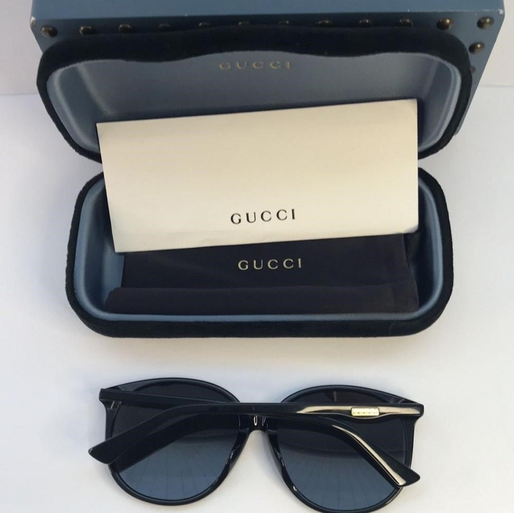 💯 - New trendy Original Gucci GG0261SA 001 Black Round Sunglasses