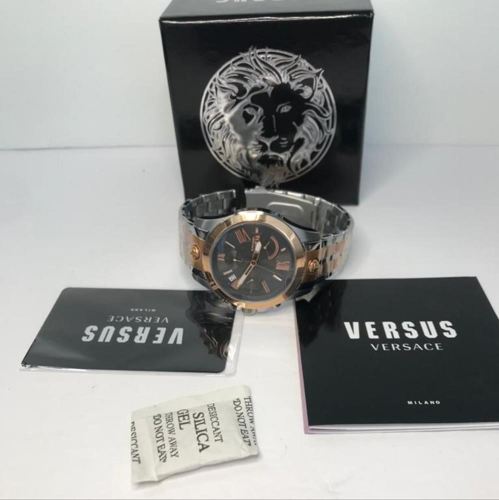 💯 Original  VERSUS VERSACE44MM Two-Tone Stainless Steel