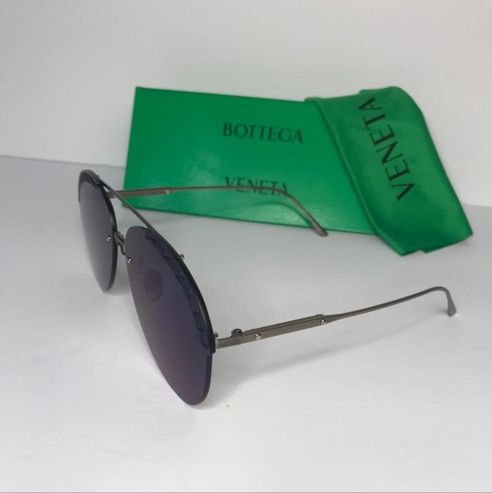 New - 💯original Bottega Veneta Blue Pilot Unisex Sunglasses BV0242S 003 63.